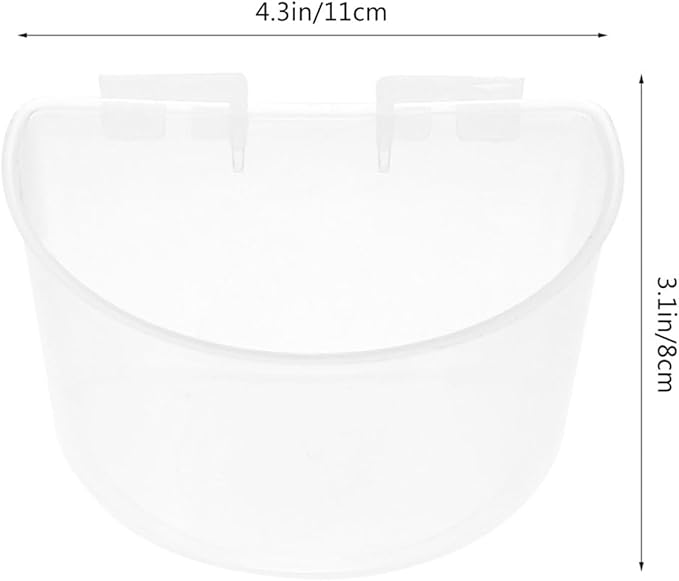 6Pcs Large Plastic Feeding and Water Cups for Pigeon Cage, Thickened Half-Round Bird Feeders and Watering Supplies for Pigeon and Bird Cage Use