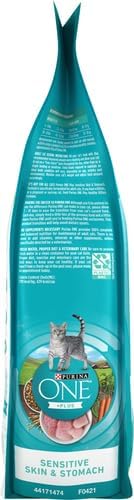 Purina ONE Sensitive Stomach, Sensitive Skin, Natural Dry Cat Food, +Plus Sensitive Skin and Stomach Formula - 3.5 Lb. Bag