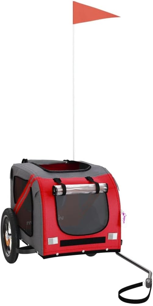 Pet Bike Trailer for Small Dogs, Durable Oxford Fabric with Weatherproof & Scratch-Resistant Design, Zippered Doors and Mesh Windows for Safe Outdoor Rides