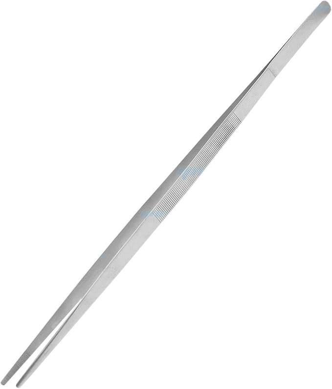 YNR Reptiles Feeding Tongs Tweezers Hospitals Aquarium Fish Tank Tools Aquatic Metal Stainless Steel (Straight, 11 Inches)