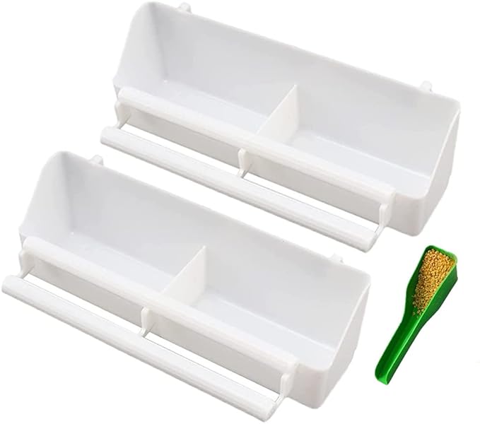 Birds Food Bowl Bird Feeder Pet Birds Food Dish Birds Water Bowls Pigeon Feeding Cups for Cockatiel Parrot Macaw Birds Small Animal 2 Pack with 1 Food Spoon