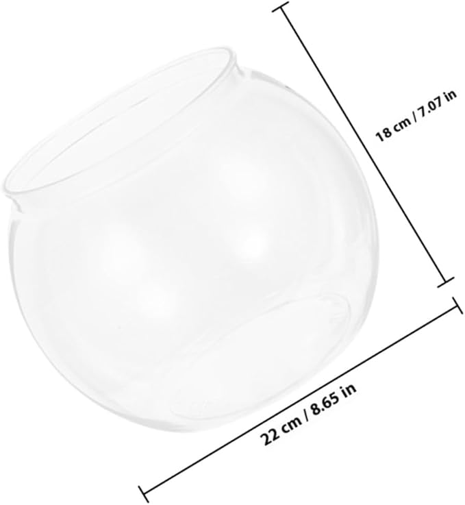 DOITOOL 2pcs Round Plastic Fish Bowls Large Desktop Aquariums for Betta and Goldfish Tabletop Adornment Office Decor
