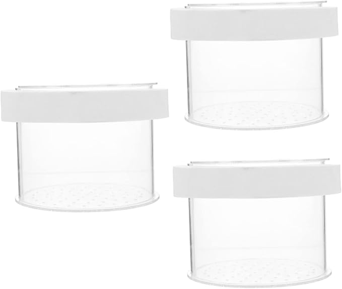 Didiseaon 3pcs Floating Acrylic Fish Breeding Box Fish Tank Isolation Container for Small Easy to Remove Water Quality Friendly Cover