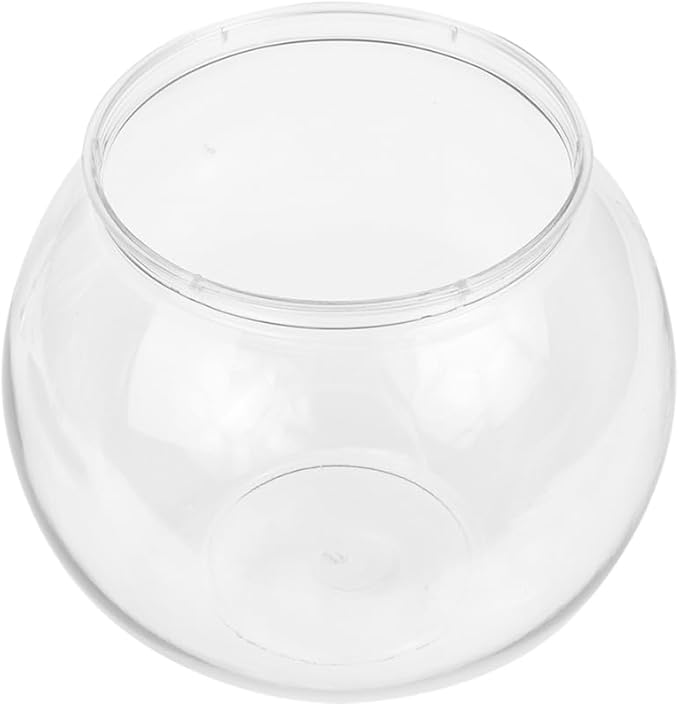 PRETYZOOM 1 Gallon Fish Bowl Clear Plastic Aquarium Tank for Betta Fish Turtle and Small Aquatic Pets Multi-Functional Spherical Tank for Water Plants and Desk Decor