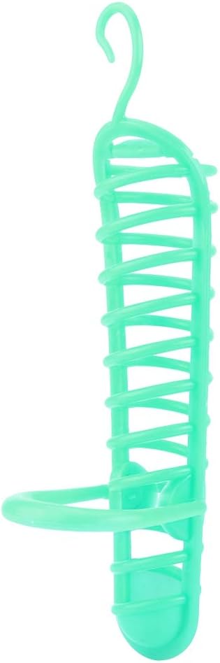 GOTOTOP Bird Millet Holder Parrots Feeder Hollow Basket Plastic Food Fruit Feeding Perch Stand Holder for Pet Bird Supplies 9.8in (Green