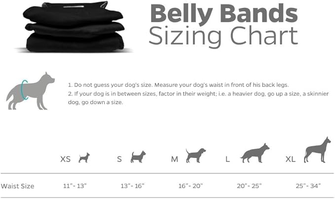 Pet Parents® Washable Belly Bands for Dogs (3pack) + Extendrs® Durable Dog Diapers - Premium Male Dog Diapers & Wraps (X-Small, Black)