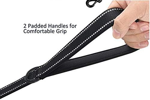 Heavy Duty Dog Leash - 2 Handles by Padded Traffic Handle for Extra Control, 6foot Long - Perfect for Medium to Large Dogs (Dark Blue, 6 ft)