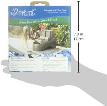 PetSafe Drinkwell Replacement Filter Pack for Outdoor Dog Water Fountain, 3 Carbon Filters & 1 Foam Filter
