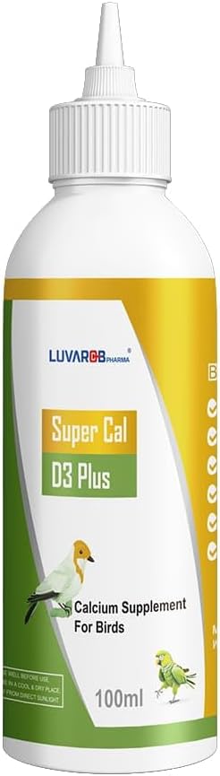 Calcium & Vitamin D3 Liquid Supplement for Birds 100ml – Poultry & Pet Birds Support for Eggs Shell Strength, Feathers & Overall Wellness