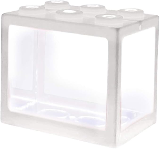 Mini Fish Tank Decorative Stackable Acrylic Small Fish Tank for Office Tea Table Decor Bowls White