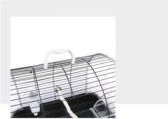Portable Bird Cage Carrier for Small to Medium Birds – Sturdy Metal & Plastic Construction, Easy-Carry Handle, Removable Tray, 2 Food Bowls, 2 Wooden Perches – Ideal for Parakeets,