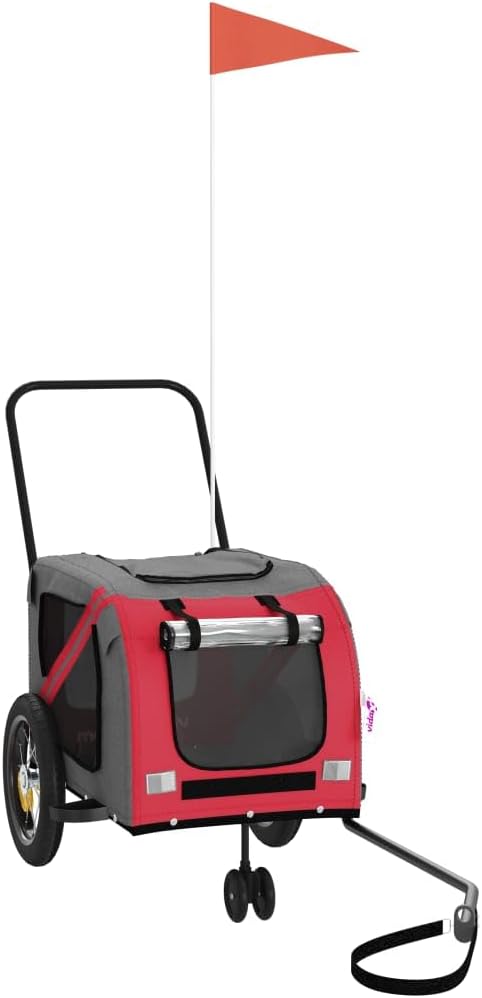 Pet Bike Trailer for Small Dogs, Durable Oxford Fabric with Weatherproof & Scratch-Resistant Design, Zippered Doors and Mesh Windows for Safe Outdoor Rides