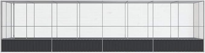 vidaXL Aviary with Extension 327.6"x81.5"x83.5" Galvanized Steel - Spacious Bird Cage/Small Animal Enclosure, Silver/Anthracite