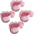 2pcs/4pcs PET Bird Bowls with Clamp, Bird Cage Feeder, Durable Water Bowl, Feeding Cups, Water Feeder for Cockatiel, Parakeet, Macaw, Finches, Lovebirds, Small Animals Gray (Pink, 4pcs)