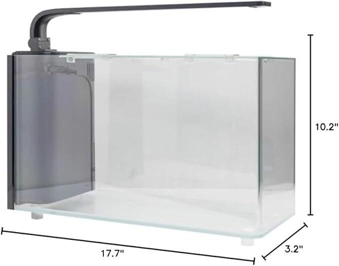 JBJ Rimless Desktop 6 Gallon Curved Glass Aquarium w/LED Light (RL-6-CP)