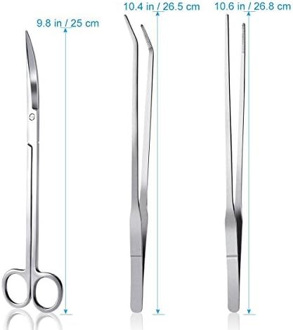 SGerste Aquarium Kit Tool Accessories Stainless Steel Aquarium Tank Water Plant Tweezers Scissors Tools Set Fish Starter Kits