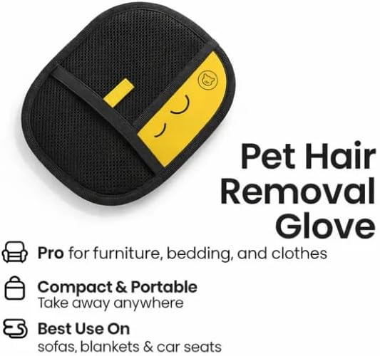 Kivori Pet Hair Removal Gloves Original - Efficient Fur Collector for Dogs Cats Soft Grooming Mitts Easy Clean (2PCS)