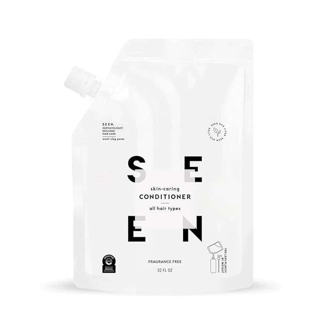SEEN Conditioner Eco-Refill, Fragrance Free - Non-Comedogenic Hair Conditioner- Dermatologist-Developed - Safe for Sensitive, Eczema & Acne Prone Skin