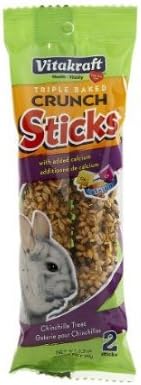 Vitakraft Crunch Sticks Chinchilla Treat - Honey with Added Calcium - Chinchilla Chew Sticks