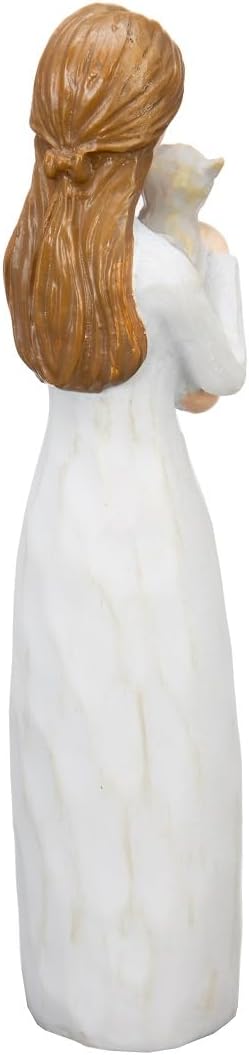 Cat Memorial Gifts for Loss of Cat,Pet Loss Sympathy Gift for Cat Mom,Hand-Painted Angel of Friendship Figurine Statue for Loving Pets and Cat Lovers(Gray)