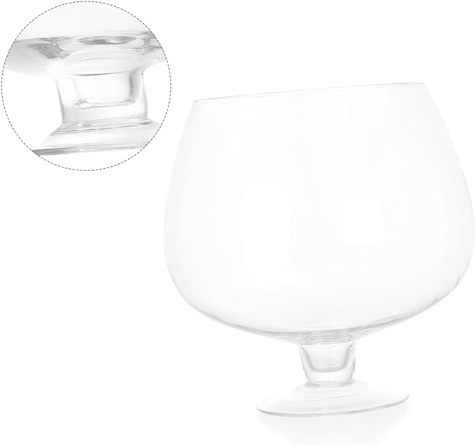 VANZACK Glass Goldfish Bowl Aquarium Vase 7000ml Desktop Betta Fish Tank Hydroponic Plant Pot Tabletop Aquarium for Office and Home Decor