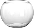 HOMSFOU Clear Round Fish Bowl 7-Inch Glass Aquarium for Goldfish and Aquatic Plants Desktop Fish Tank Suitable for Home Office Decoration