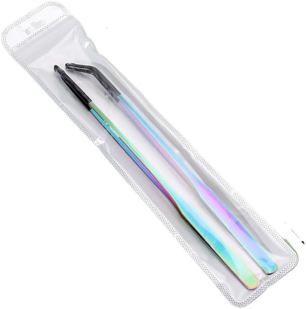 Stainless Steel Reptile Feeding Tongs Set,Stainless Steel Straight & Curved Tweezers for Bearded Dragons, Lizard, Gecko, Snake Feeding - Pet Tanks & Aquariums Accessories Tool Set