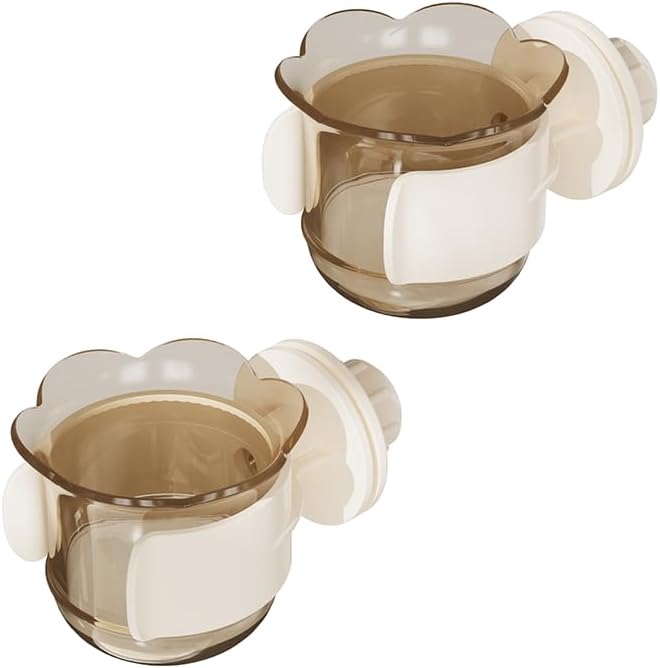 2pcs/4pcs PET Bird Bowls with Clamp, Bird Cage Feeder, Durable Water Bowl, Feeding Cups, Water Feeder for Cockatiel, Parakeet, Macaw, Finches, Lovebirds, Small Animals Gray (Gray, 2pcs)