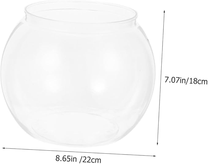 COHEALI 2pcs Large Round Fish Bowls Plastic Small Aquarium Tanks for Desktop Betta Goldfish Micro Landscape Container Office Decoration