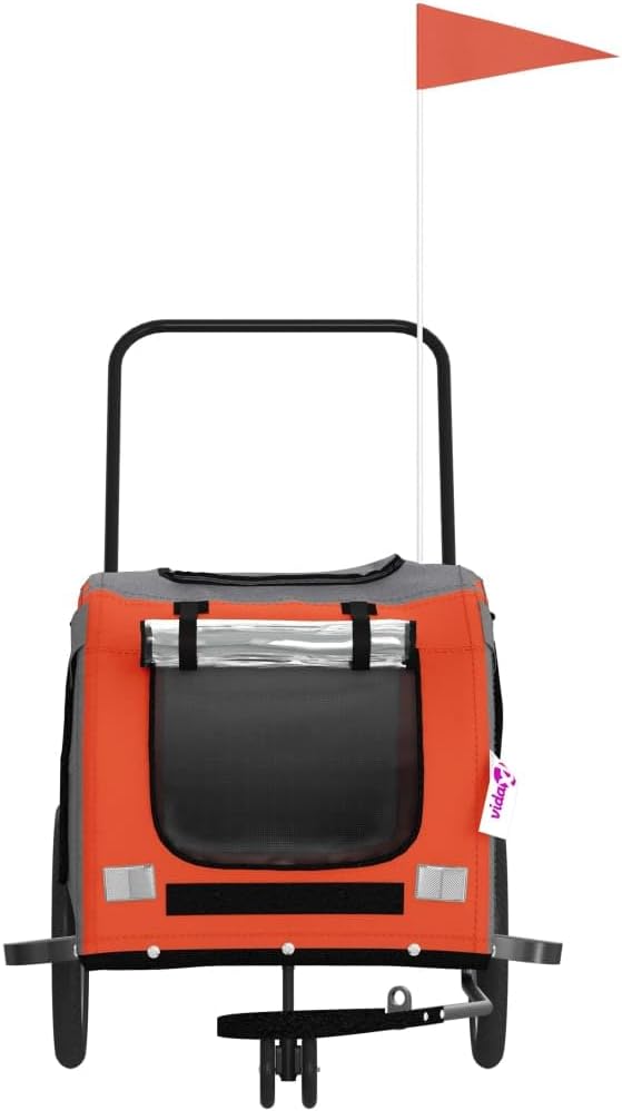 Pet Bike Trailer for Small Dogs, Durable Oxford Fabric with Weatherproof & Scratch-Resistant Design, Zippered Doors and Mesh Windows for Safe Outdoor Rides