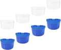 Luxshiny 8pcs Large and Blue Parrot Feeding Cups with Hanging Slot Plastic Bird Feeding and Watering Supplies for Cage Use Bird Cage Accessories for Parrots and Small