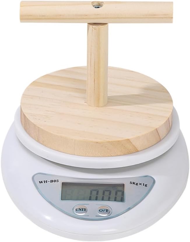 OMEM Accurate & Durable Parrot Special Scale Bird High Accuracy Scale with Wood Platform, Ideal for Monitoring Birds' Health
