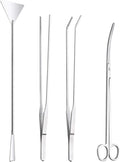 4 Pcs Stainless Steel Aquarium Kit Long Tweezers Scissors Fish Tank Cleaning Tweezers Aquatic Plant Scissors Aquascaping Tools