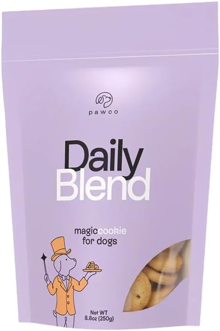 Pawco Dog Treats, Daily – Supports Daily Wellness & Enjoyment – Crunchy Dog Cookies with Peanut Butter & Apple – Functional & Healthy Rewards for Dogs – Magic Cookie – 8.8oz