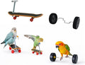 Bird Training Toys Set, 2 Piece Skateboard and Balance Bike for Parrots, Balance Training Accessories