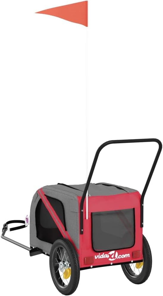 Pet Bike Trailer for Small Dogs, Durable Oxford Fabric with Weatherproof & Scratch-Resistant Design, Zippered Doors and Mesh Windows for Safe Outdoor Rides
