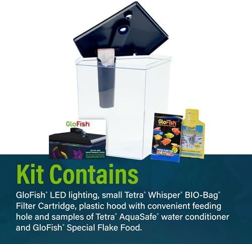 GloFish 2.5 Gallon Corner Aquarium Kit with LED Lighting, Plastic, Aquarium Kit, Perfect for Betta
