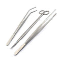 3 in 1 Stainless Steel Long Aquarium Tweezers Scissors Aquatic Tools Set for Tank Plant