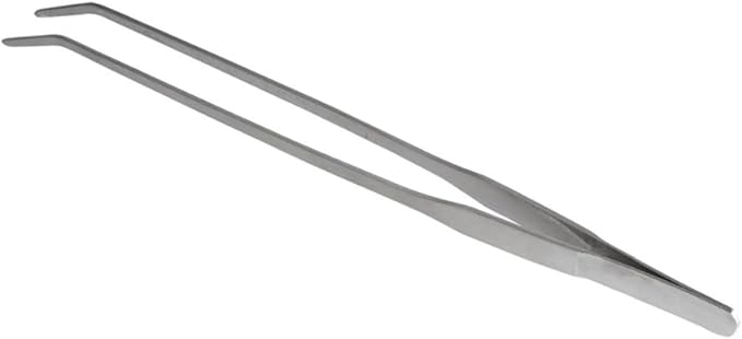 2pcs Curved Tip Stainless Steel Plant Tweezers Aquatic Tongs for Fish Tank Plants Ergonomic Design for Easy Handling and Trimming