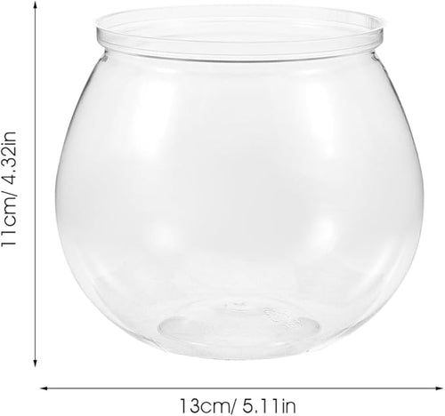 1 Gallon Fish Bowl - Round Plastic Break-Resistant Aquarium, Crystal Clear Small Fish Tank for Goldfish, Home Desktop Decor, Party & Office Decoration(3 ps)
