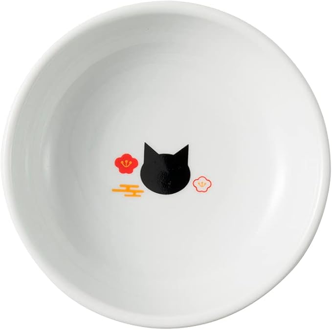 Necoichi Raised Cat Food Bowl – Ceramic Elevated Cat Bowl for Whisker & Neck Fatigue, Dishwasher Microwave Safe – Non-Slip & Anti Vomiting Ergonomic Design (Fuji, Regular, 1-Cup Capacity)