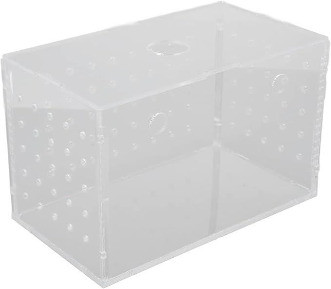 Fish Breeder Box, Aquarium Fish Breeding Box, High Transparency Acrylic Hatchery Incubator with Suction Cups for Baby Fish Shrimp Clownfish Isolation and Rearing (14 * 8 * 9CM)