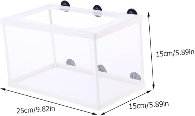 balacoo 3pcs Fish Hatchery Breeding Box Mesh Fish Breeding Tank Aquarium Isolation Box Suction Cup for Easy Install