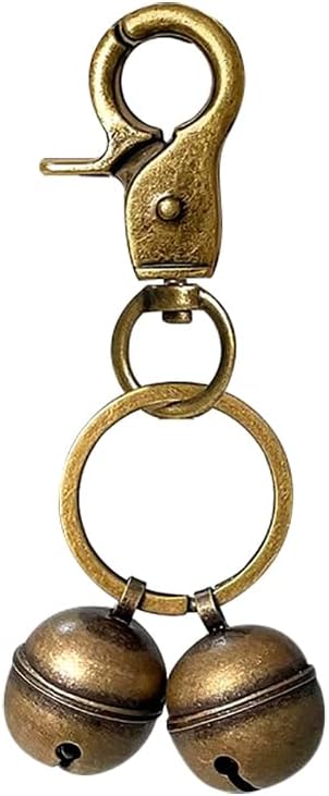 Loud Dog Collar Bell Cat Collar Charm Pet Collar Pendant Bell Charm Keyring Small Vintage Bells Bag Charm Keychain Craft Jingle Bells with Swivel Lobster Clasp
