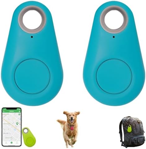 Two-Way Alarm Pet Location Tracker with Real-Time Tracking for Dogs, Cats, Keys, and Luggage, Waterproof Anti-Loss Device for Outdoor and Travel Use (Blue,2Pcs)