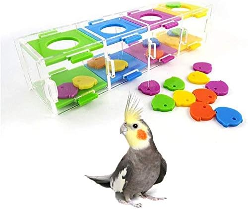 Litewoo Bird Intelligence Training Toy Color Separation Coin Box Education Interactive Playing Puzzle Toy for African Grey Parakeet Cockatiel Cockatoo Finch Canary Budgie Conure Lovebird Amazon