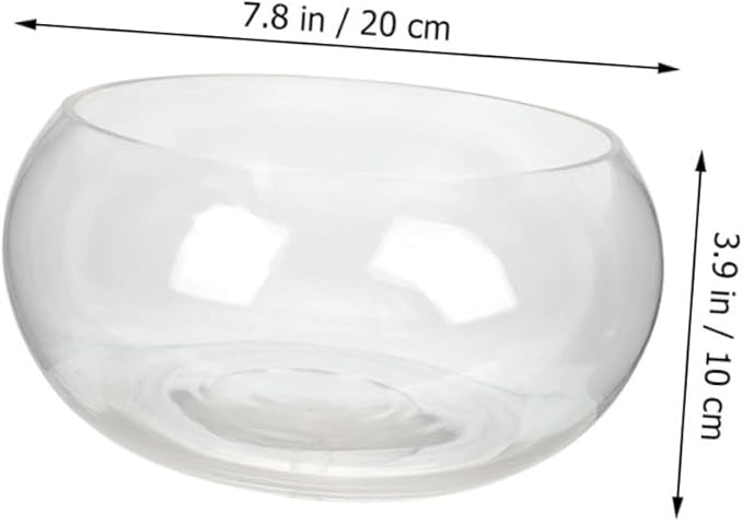 Glass Fish Bowl Terrarium for Home Bubble Vase for Plants Goldfish High Transparency Desktop Aquarium for Fish Plant Lovers