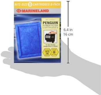 Marineland Penguin Power Filter Cartridge Rite-Size B, 6 Count, Replacement Cartridge For Aquarium Filtration