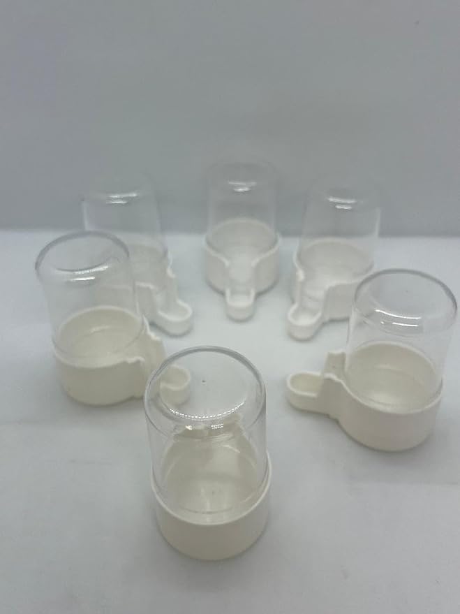 6 Bird Cage Medicine Drinkers Silo Dispenser Clear Mini Tube Feeders Food Water Cage Automatic Finch Canary Aviary Breeding 1.4 OZ Capacity