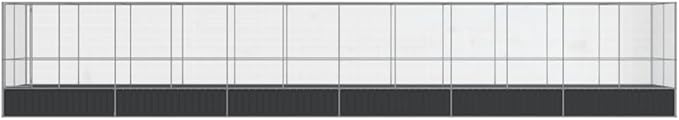 vidaXL Bird Aviary with Extension - Galvanized Steel Cage - Silver/Anthracite - 490.6"x81.5"x83.5" - Birds/Small Animals/Rabbits/Ducks